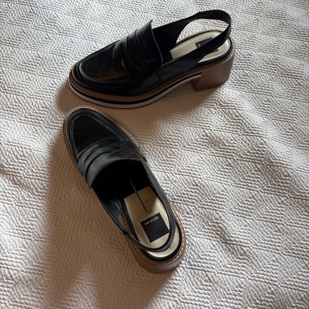 Dolce Vita Black and Tan Slip-On Loafers - Picture 5 of 5